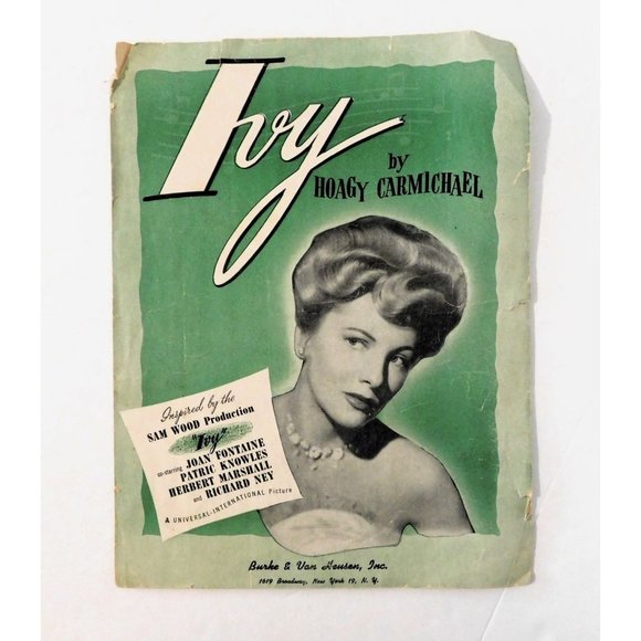 Peer International Other - 1947 Ivy by Hoagy Carmichael Sheet Music Joan Fontaine Ephemera